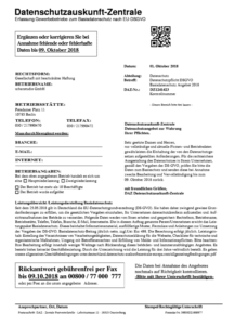 Fax DAZ Datenschutzauskunft-Zentrale Seite 2